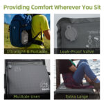 RWUSX Inflatable Stadium Seat Cushion, Portable Self Inflating Outdoor Seat Cushion for Stadium, Airplane, Travel, Camping, Car & Office - Image 5
